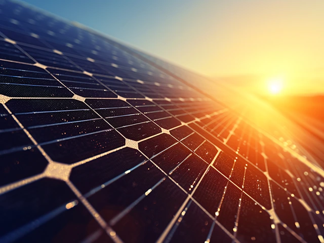 sun reflecting on solar panel